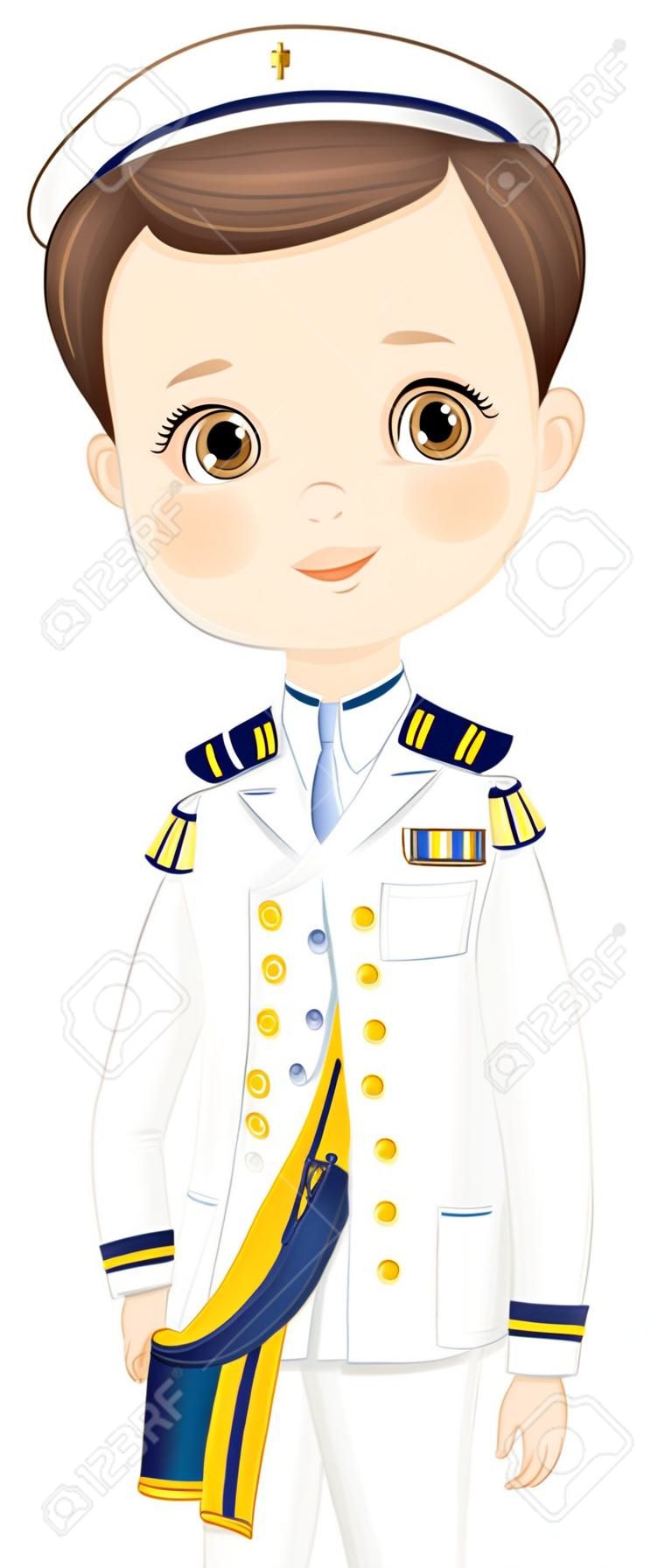 Primeira Comunhão Almirante Espanhol. Vector Pequeno Menino Bonito 1a Comunhão