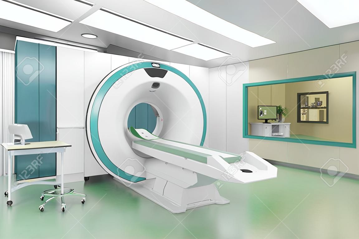 3d render of a computed tomography scan (CT) room
