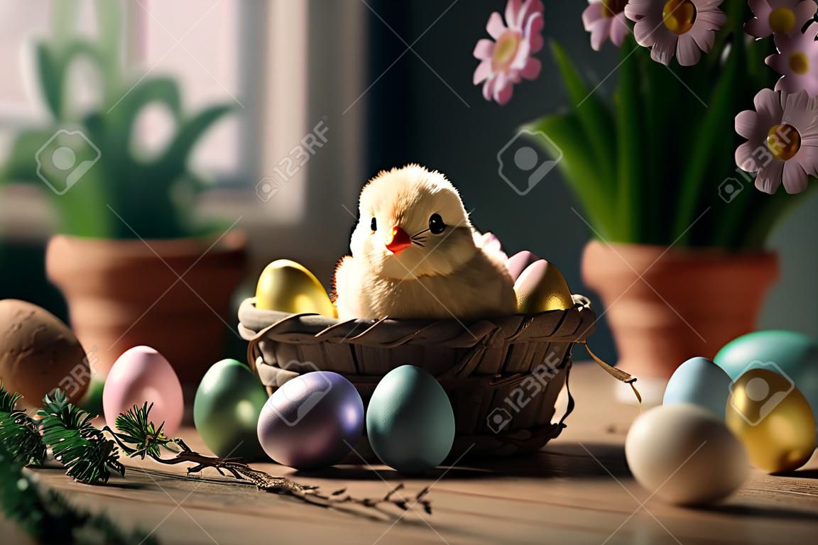 Joyeuses Pâques félicitations fond de Pâques affiche de Pâques et modèle de bannière salutations et cadeaux pour la promotion du jour de Pâques et modèle de shopping pour le luxe de Pâques réaliste créatif photo de haute qualité