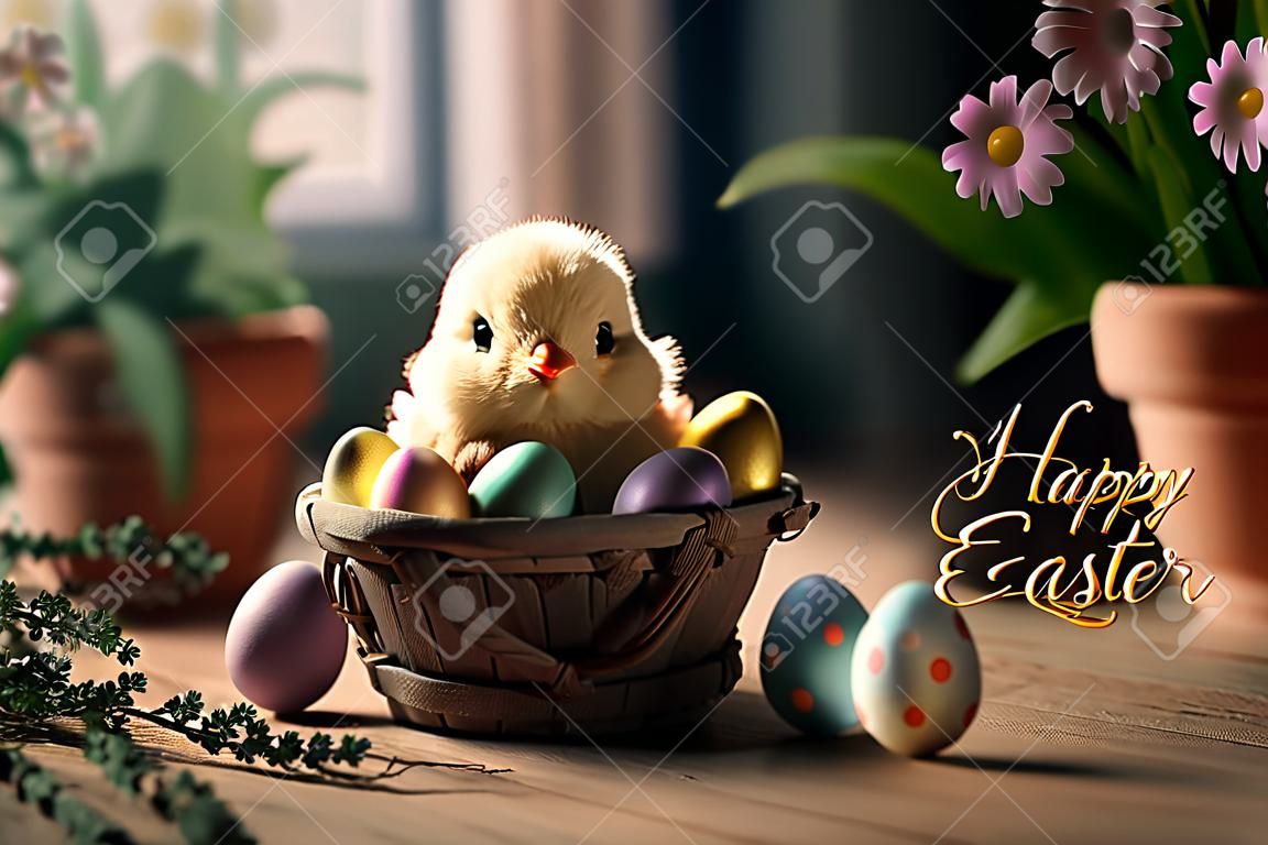 Joyeuses Pâques félicitations fond de Pâques affiche de Pâques et modèle de bannière salutations et cadeaux pour la promotion du jour de Pâques et modèle de shopping pour le luxe de Pâques réaliste créatif photo de haute qualité