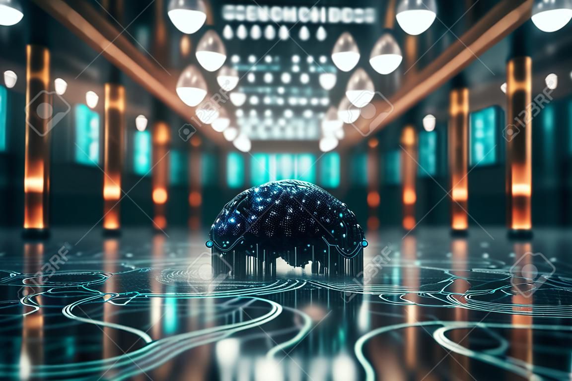 AI, Machine learning, big data network connection background, Science and artificial intelligence technology, innovation and futuristic. deep learning. next step to artificial intelligence. high quality 3d illustration