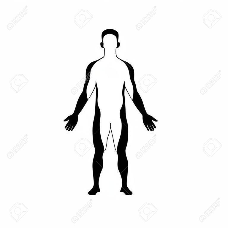 Mannelijk menselijk lichaam plat pictogram voor app en website