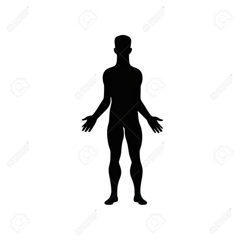 Male human body flat icon for app and website