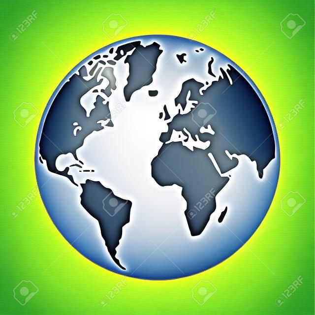 World globe mapa płaska ikona aplikacji i stron internetowych