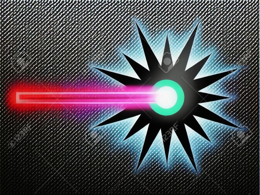 Laser beam ray icon for apps and websites