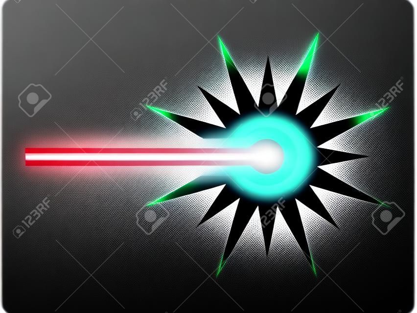 Laser beam ray icon for apps and websites