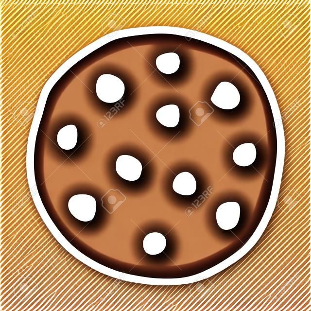 食品應用程序和網站的巧克力餅乾線條藝術圖標