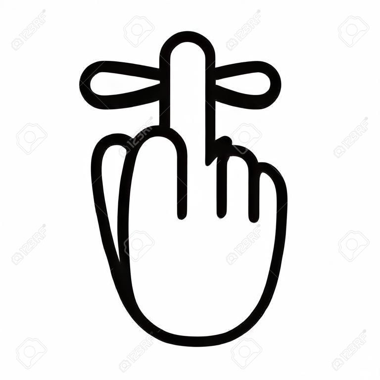 Reminder hand with string tied to finger line art icon for apps and websites