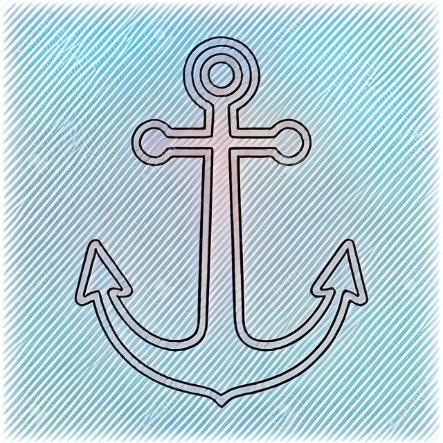 Schiffsanker oder Boot Ankerleine Kunst Symbol für Anwendungen und Websites