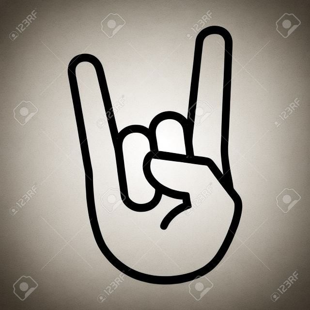 Rock & roll / heavy metal / sign of the horns line art icon for apps and websites