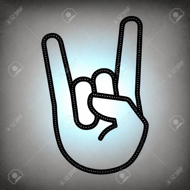 Rock & roll / heavy metal / sign of the horns line art icon for apps and websites