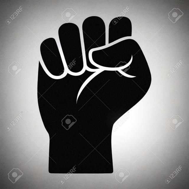 Podniesiona pięść - symbol zwycięstwa, siły, władzy i solidarnościowej płaskiej ikony aplikacji i stron internetowych
