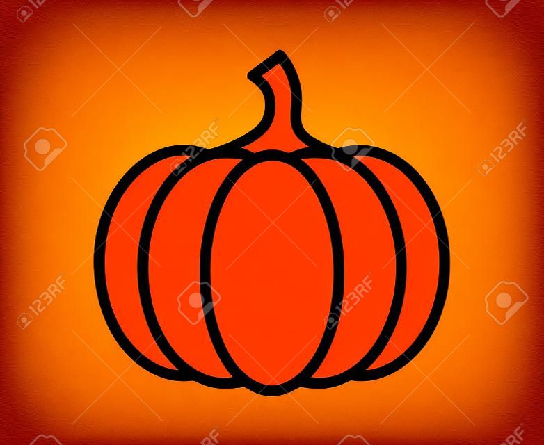 Kürbis - Squash für Halloween oder Thanksgiving Line Art Icon für Apps und Webseiten