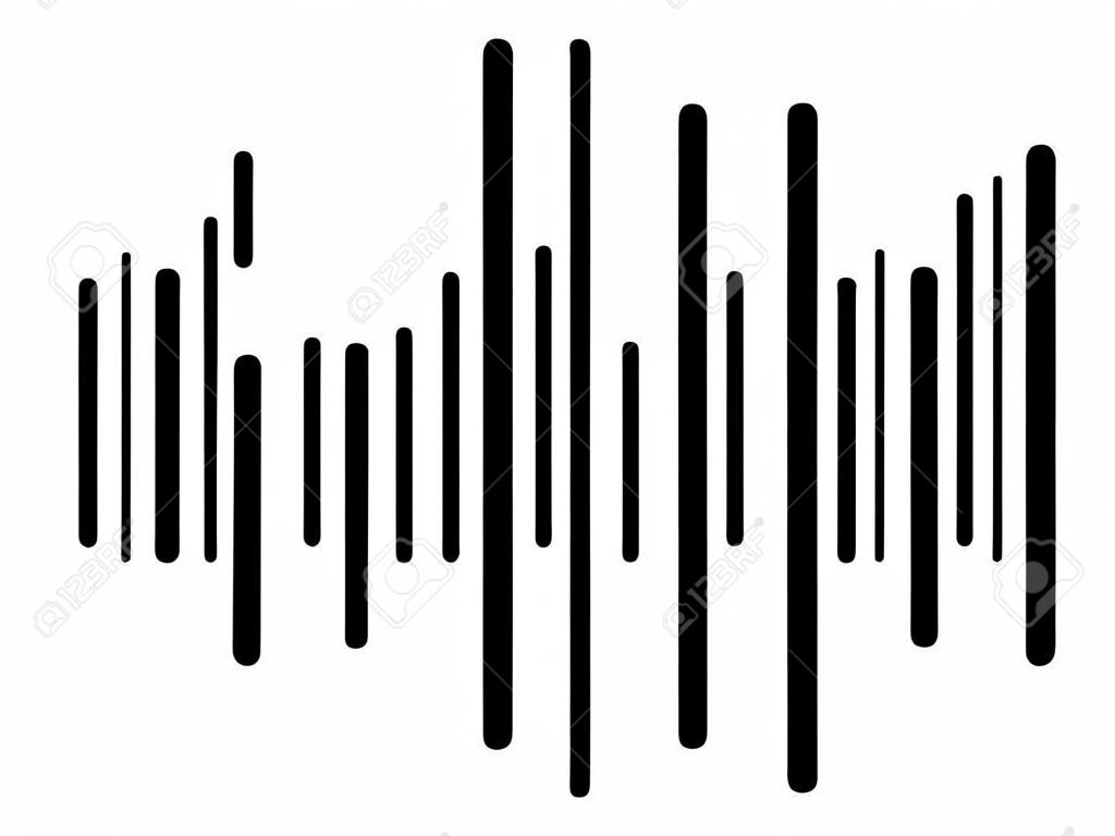 声音波形音频或音乐的应用程序和网站上的声波艺术线条矢量图标