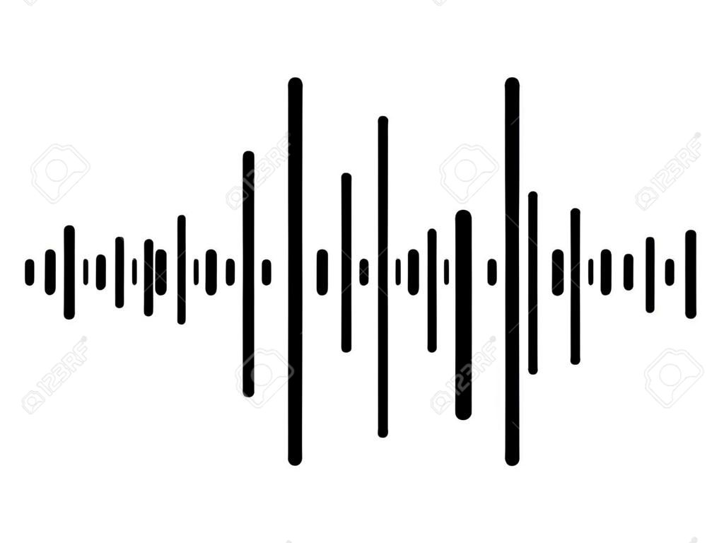 声音波形音频或音乐的应用程序和网站上的声波艺术线条矢量图标