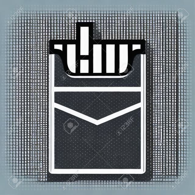 Um pacote de cigarro ou ícone de vetor de arte de linha de caixa de cigarro para aplicativos e sites