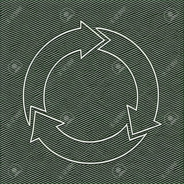 Tres flechas circulares en un icono de vector plano de movimiento circular giratorio redondo para aplicaciones y sitios web