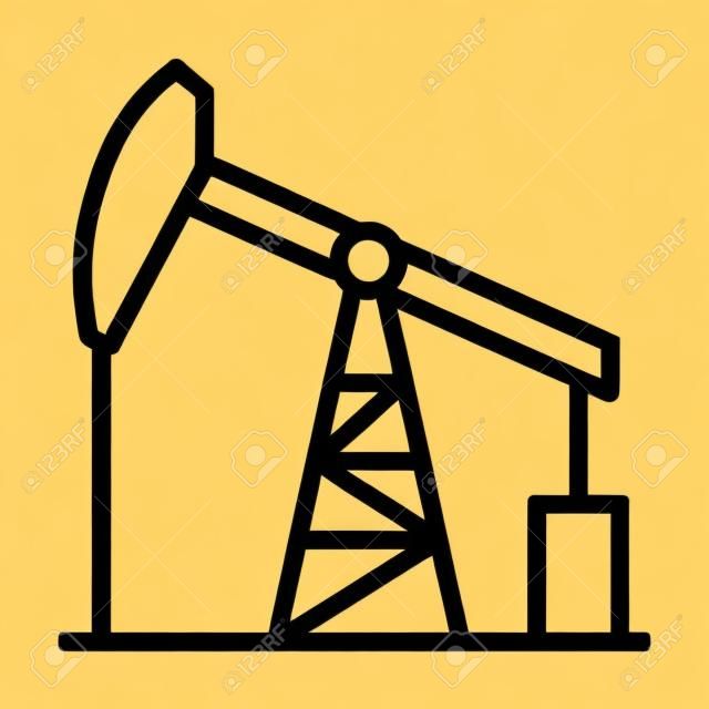 Ölpumpenheber oder Benzinpumpenheber Strichzeichnungen Vektorsymbol für Benzin-Apps und -Websites