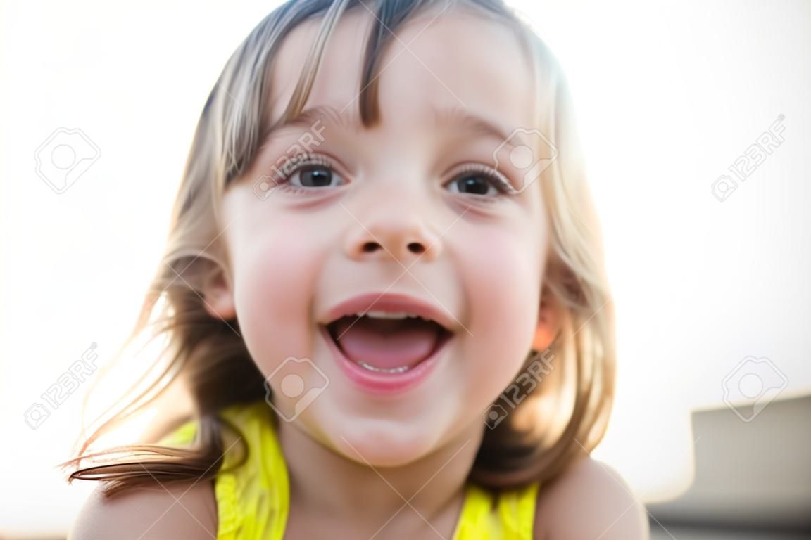 Closeup portrait of a cute little girl