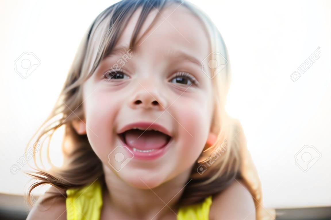 Closeup portrait of a cute little girl
