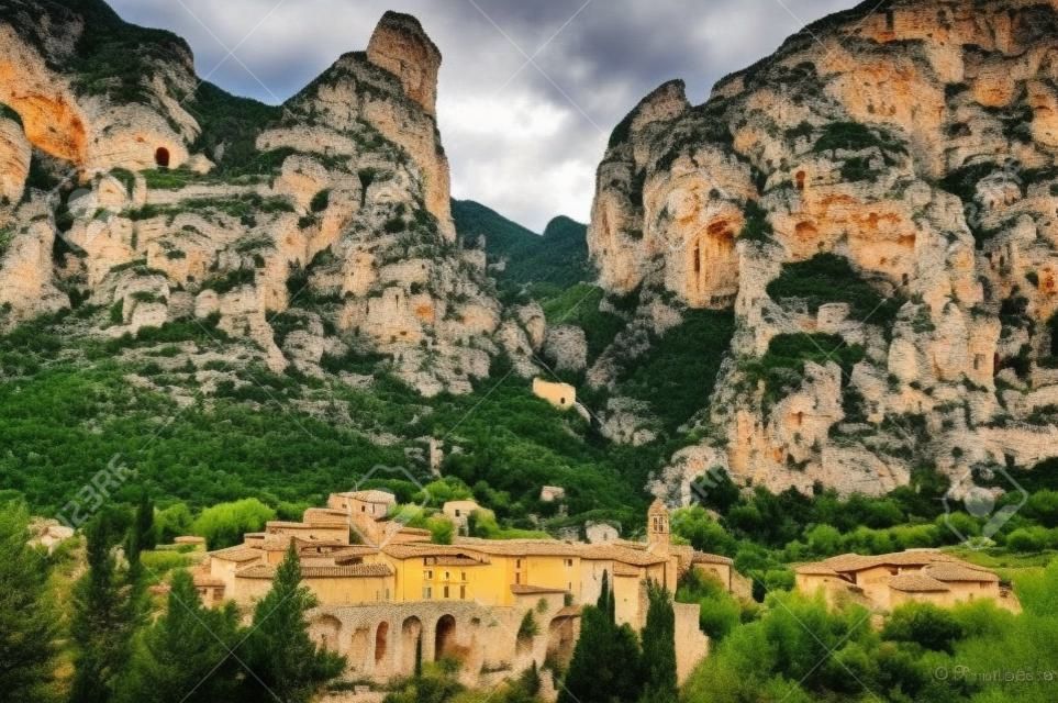 Moustiers Sainte Marie village view in Provence, France