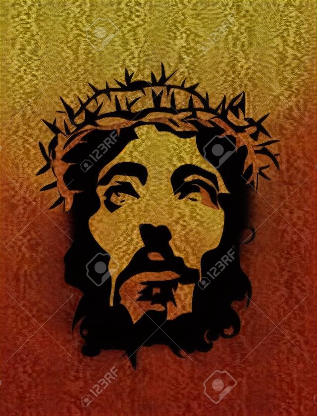 Jesus Gesicht Kontur, Kunst-Design