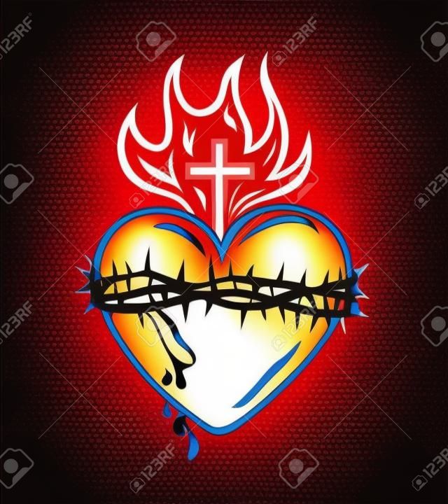 Das heilige Herz von Jesus, Kunstvektordesign