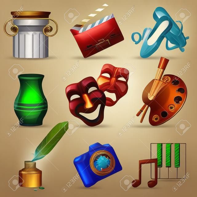 9 highly detailed  arts icons