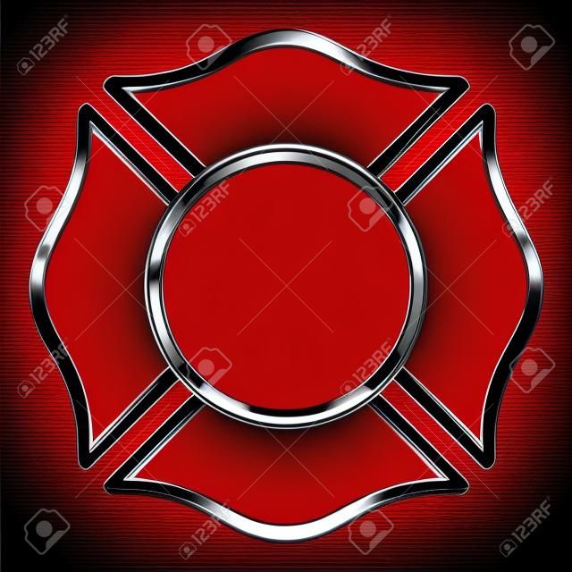 Blank Fire Department base red with black chrome trim vector
