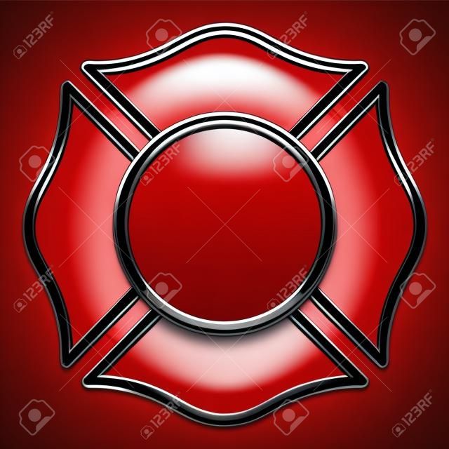 Blank Fire Department base red with black chrome trim vector