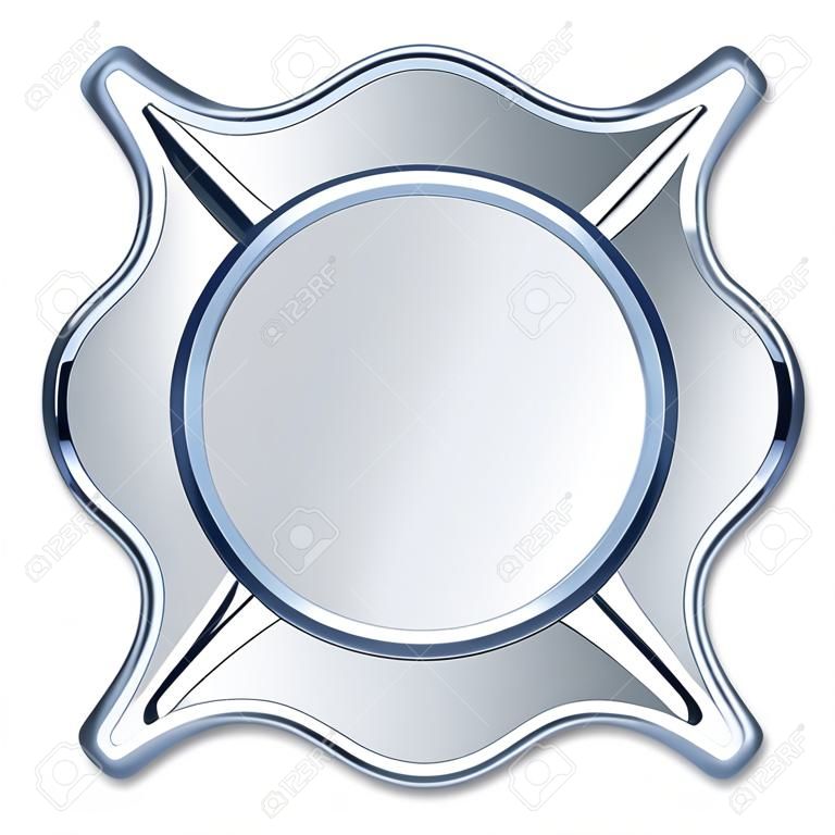 blank fire department logo base silver with chrome trim vector