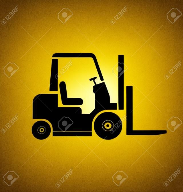 Forklift fork lift stencil silhouette vector no driver