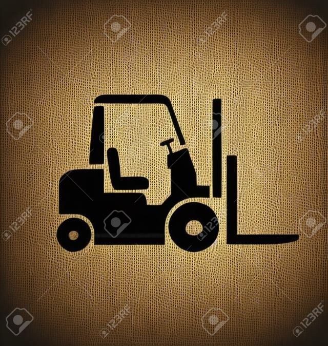 Forklift fork lift stencil silhouette vector no driver
