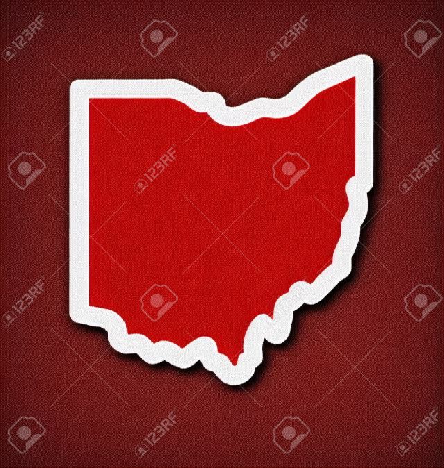 Ohio oh mapa stanu zarys kształtu uproszczony wektor