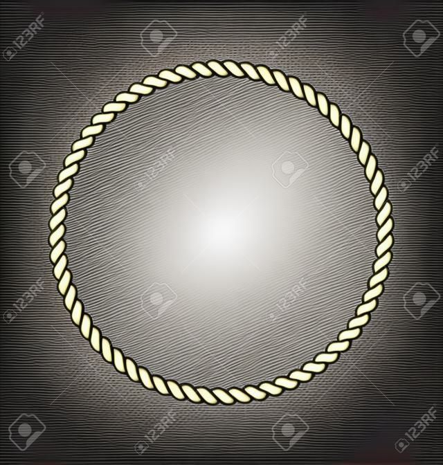 corda cabo anel círculo vetor editável isolado no fundo branco
