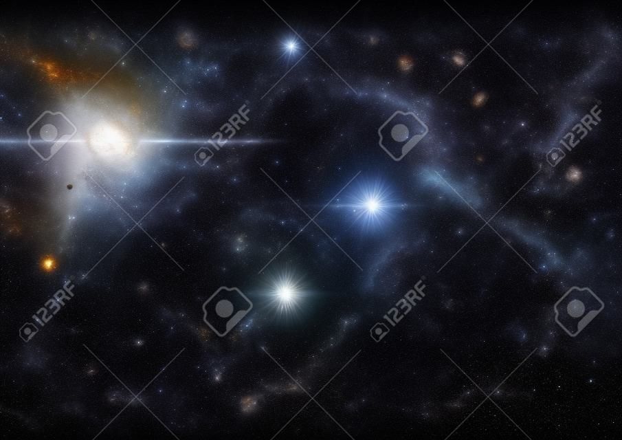 Stelle di un pianeta e galassia in uno spazio libero "Elementi di questa immagine fornita dalla NASA"