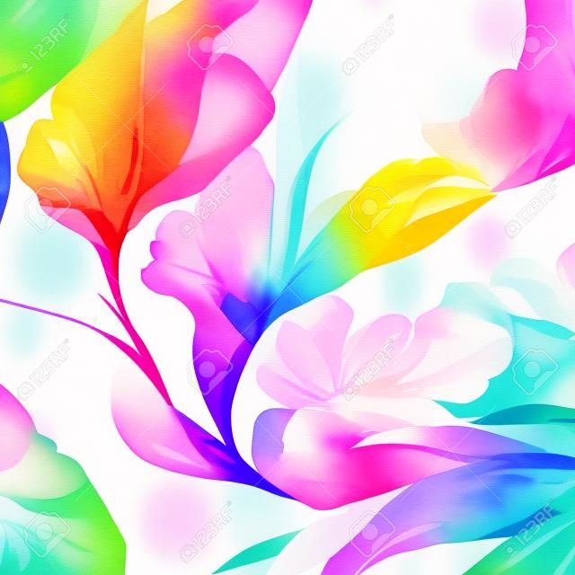 Hintergrund der Aquarellkunst. Digital generiertes Tapetendesign mit Blumenpinsel-Strichzeichnungen. bunte aquarellillustration für drucke, wandkunst, cover und einladung.