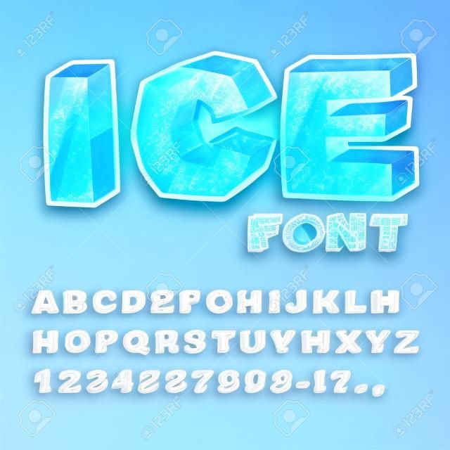 police de glace. lettres froides. alphabet bleu transparent. alphabet Frosty. lettrage congelé