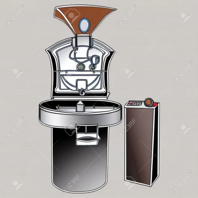 máquina de torrefação de café linha vector