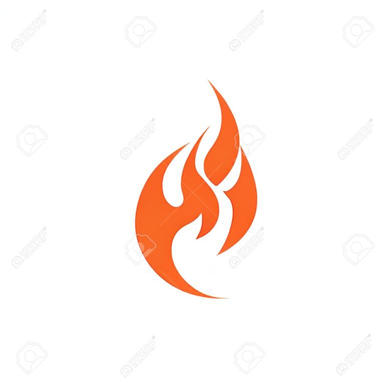 Flame icon. Simple vector illustration in flat style isolated on a white background.