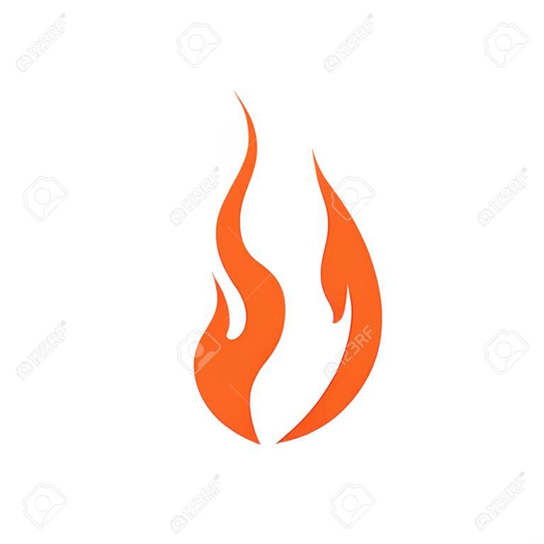Flame icon. Simple vector illustration in flat style isolated on a white background.