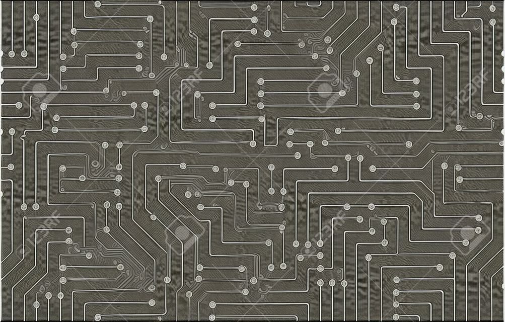 Noir et Blanc Circuit Imprimé Seamless avec motif en Nuancier