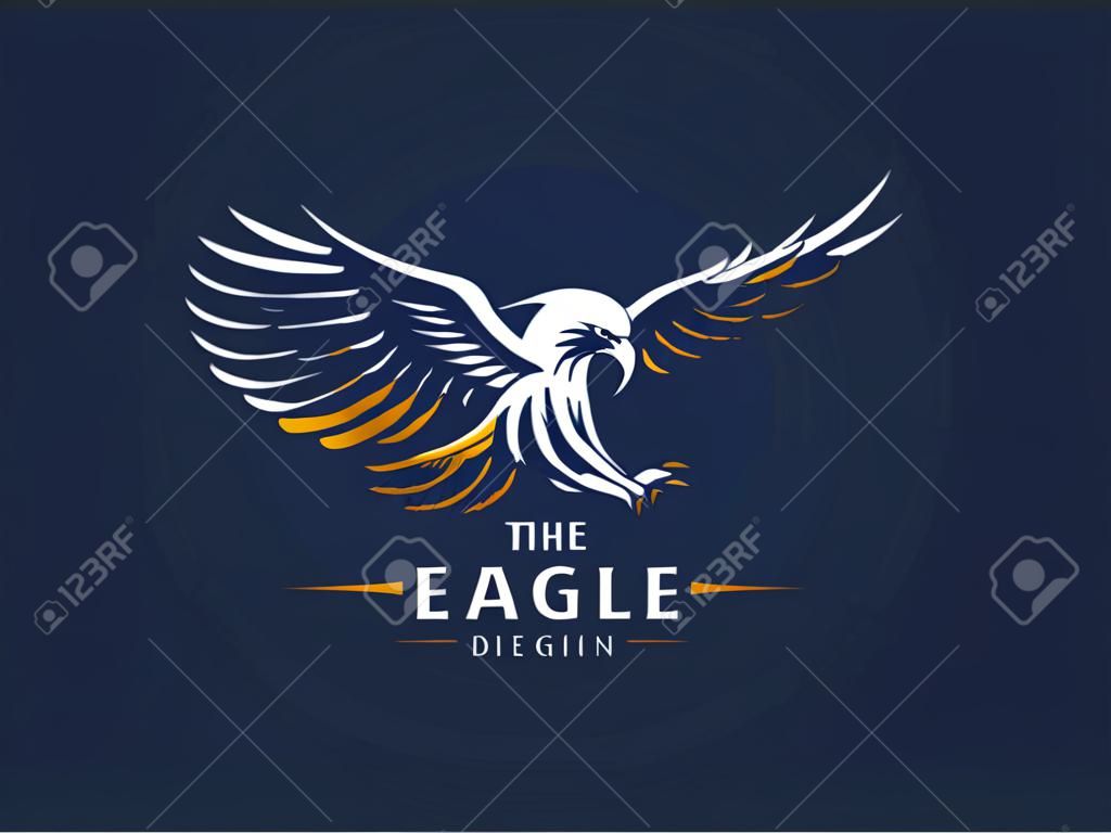 El águila voladora. Emblema de vector.