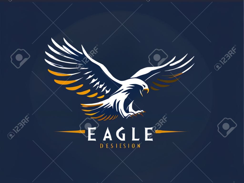 El águila voladora. Emblema de vector.