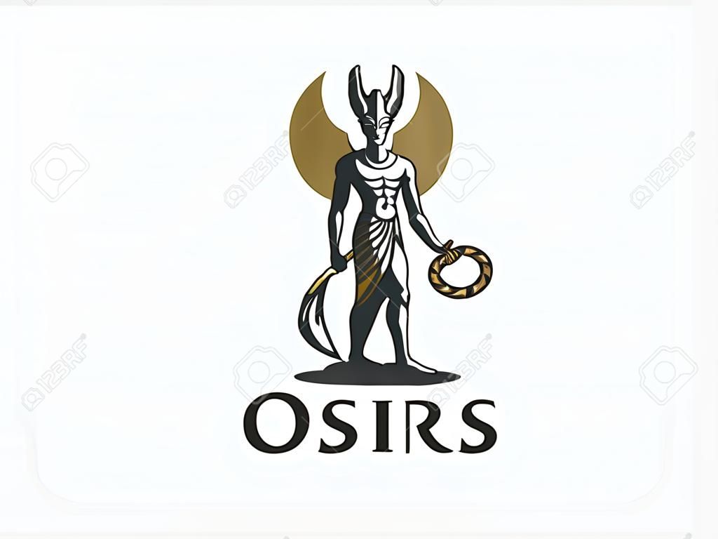 Der ägyptische Gott Osiris. Logo. Vektor-Emblem.