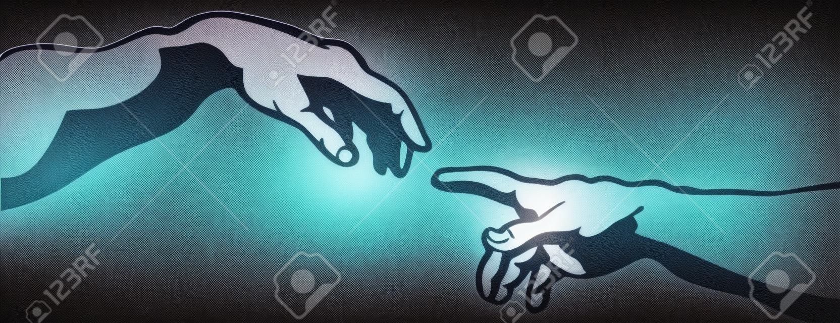 Kézzel készített Touch Isten vektor tervezés