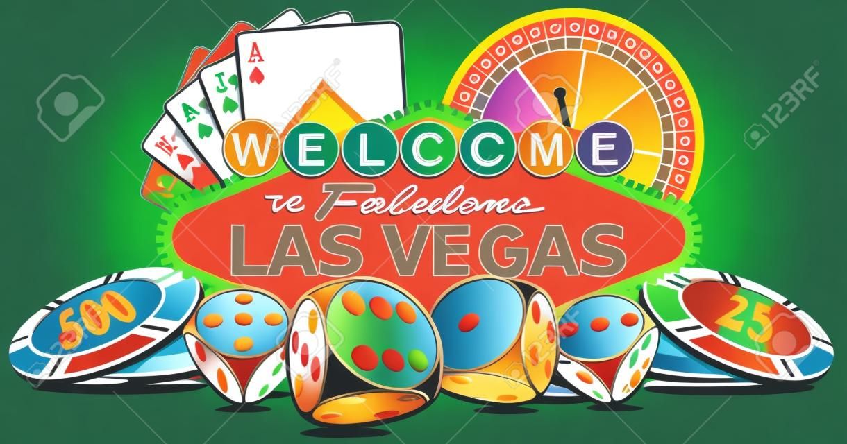 Welcome to Las Vegas vector design element. Vector illustration