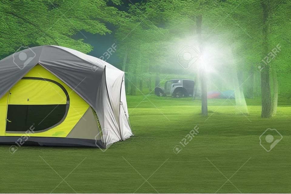 Dome tent for camping in national park