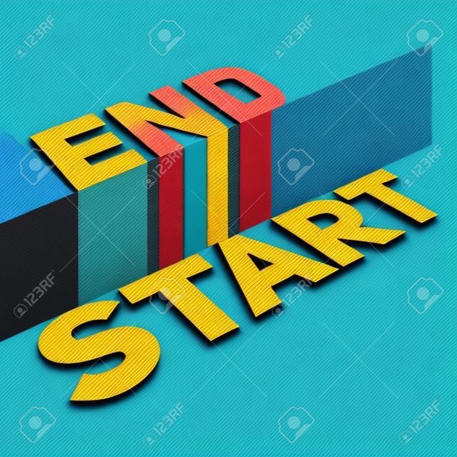 End and Start Gap, symbol of beginning illustration