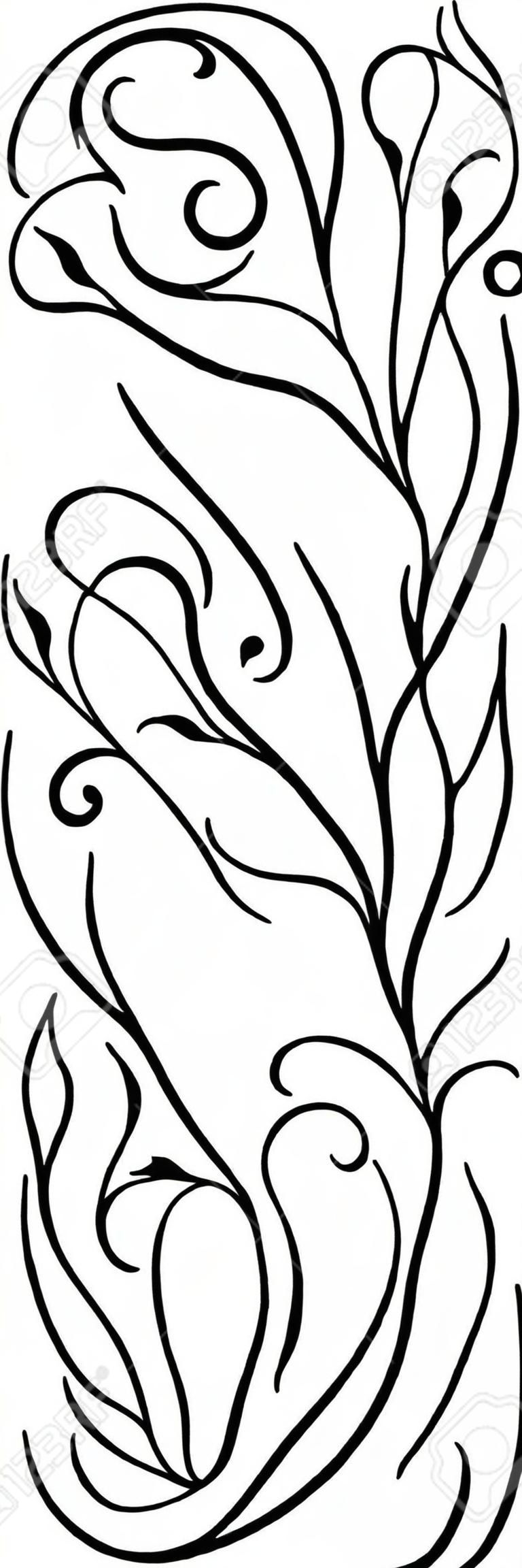 Czarno-biały wzór kwiatowy. Ozdoba filigranowa. Stylizowany szablon tapety, tekstylne, szal, dywan.
